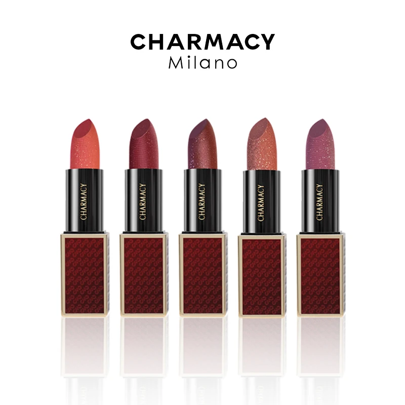 

CHARMACY Shiny Metallic Lipstick Glitter Shimmer Diamond Velvet Lipsticks Moisturizing Mousse Lip Sticks Makeup Beauty Cosmetics