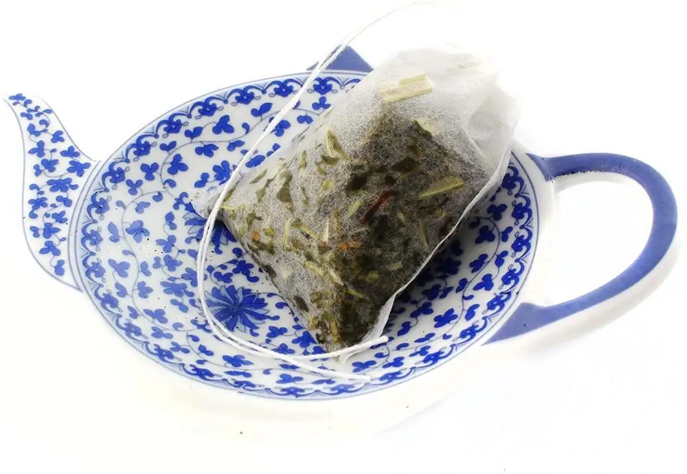 Керамическая фотография с синим рисунком и в форме чайника блюдо для чайного