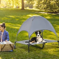 pet dog bed breathable portable dog cushion with sun canopy double layer camp tent with sun canopy for dogs cats outdoor camping