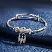 new arrival 30 silver plated fashion flower leaf design ladies bangle jewellery gifts never fade new year 2022