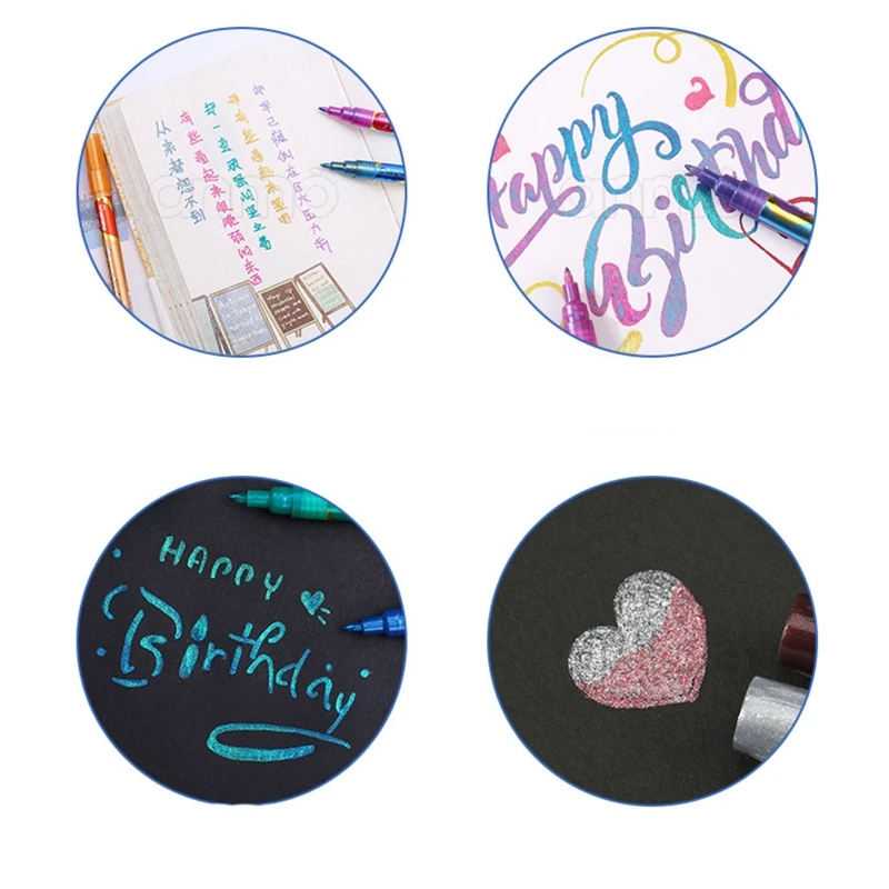 

12 Colors Glittering Marker Point Paint Marker Permanent Marker Pen DIY Art Mark NEW 2020