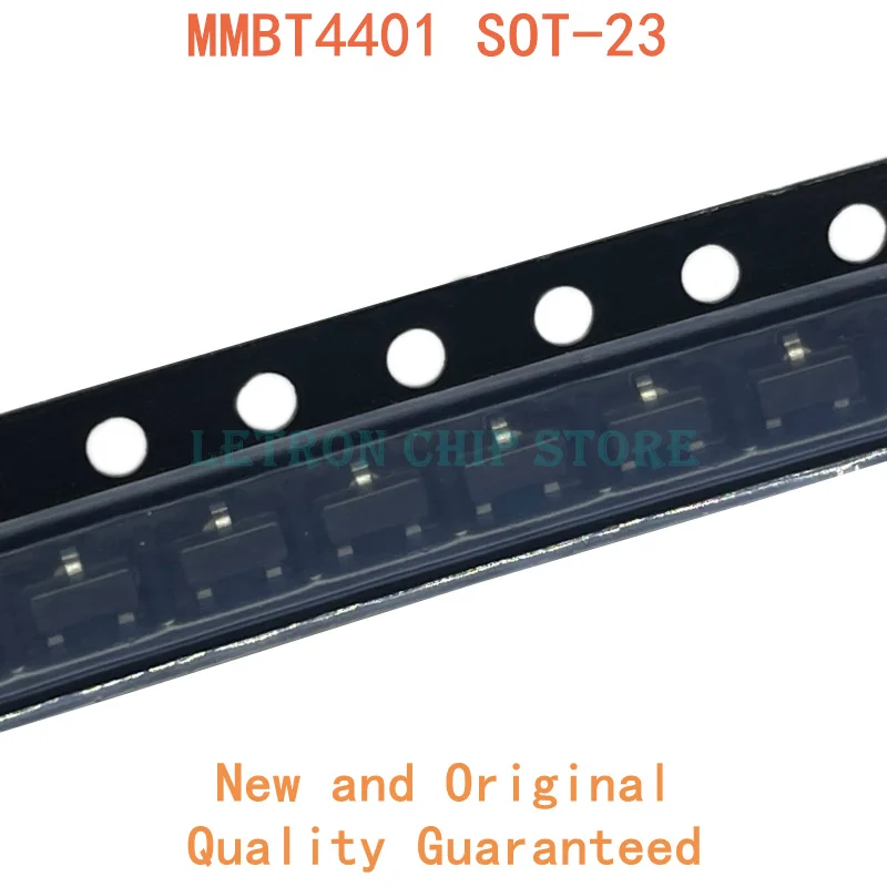 

100PCS MMBT4401LT1G SOT-23 2N4401 MMBT4401 PMBT4401 2X W2X SOT23 SMD Transistor new and original IC Chipset