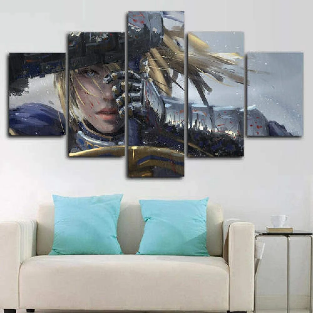 

5 Piece Wall Art Canvas Anime Manga Saber Figure Posters And Prints Home Living Room On The Wall Decoration Paintings Modern