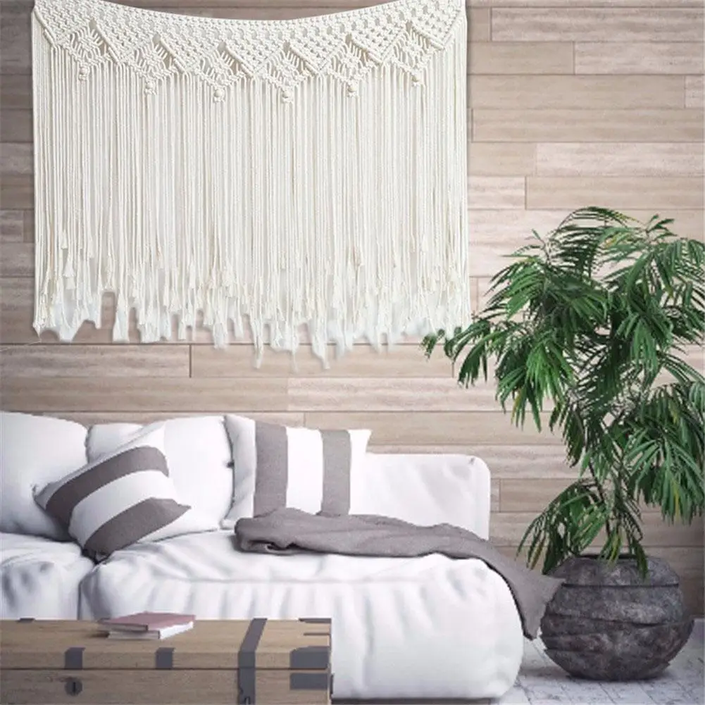 Скандинавский Ручной Тканый гобелен занавес макраме богемный фон украшения на