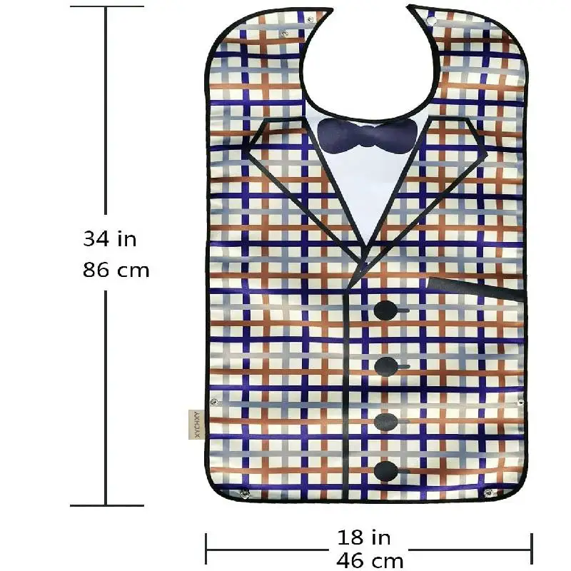 Нагрудники для взрослых многоразовые водонепроницаемые с улавливателем крошек |