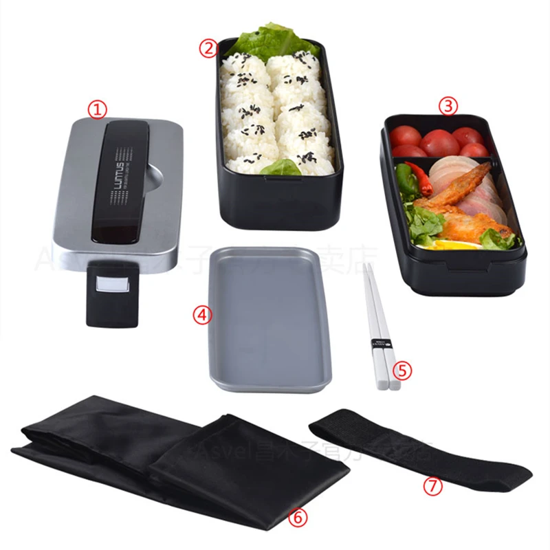 Японский стиль простая bento коробка пластиковые обеда еды посуда с сумками ложки