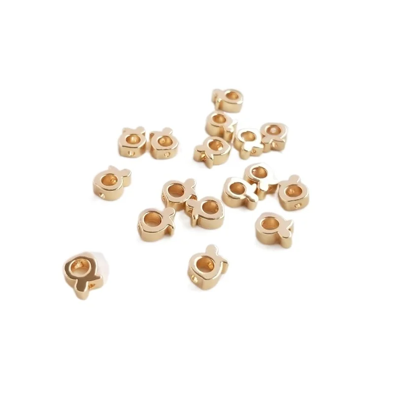 10 шт./партия 14K перфорированные рыбный орнамент аксессуары с принтом маленькие