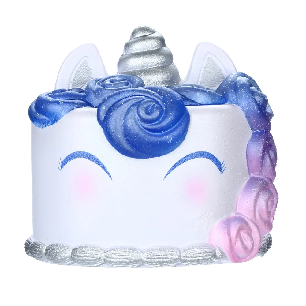 Красочная голова лошади галактики сжимаемая милая игрушка для торта