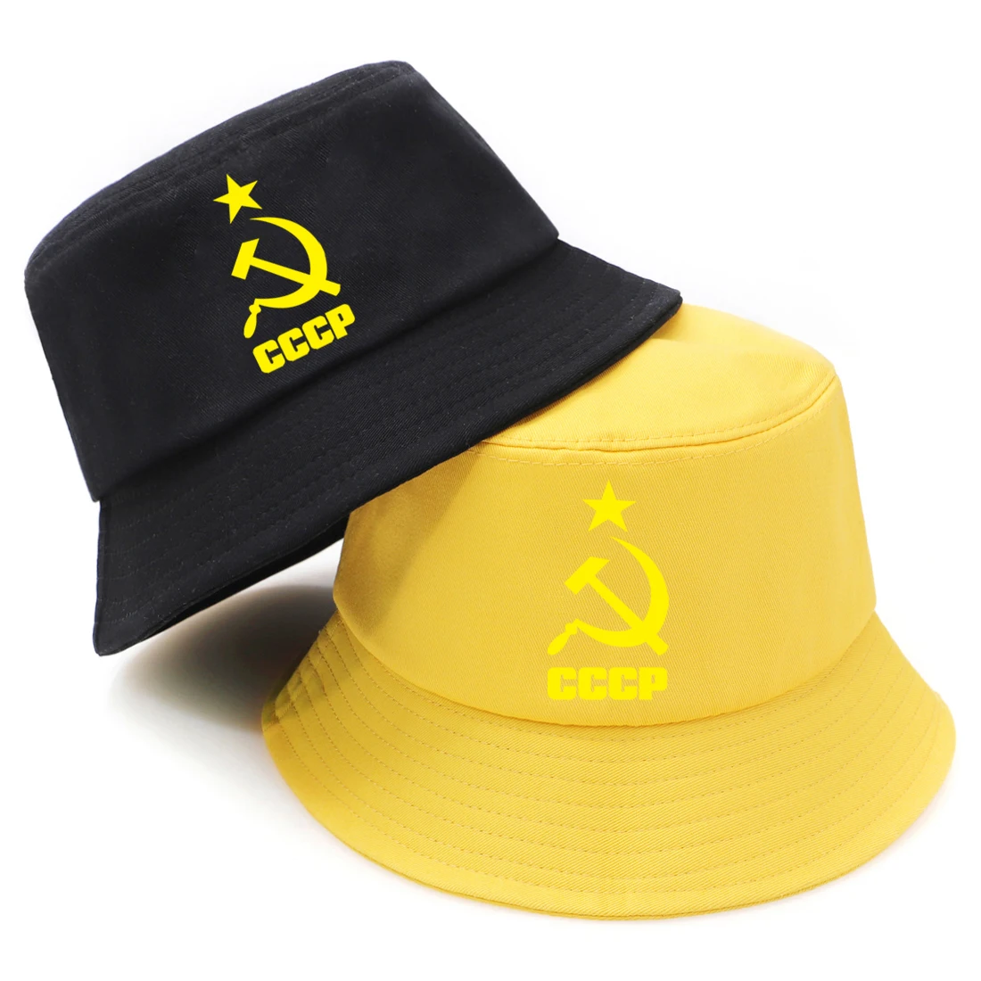 

Sunscreen Bucket Hat Men CCCP Print Headwear Fisherman Hats Women Summer Hip Hop Beach Sun Caps Fashion Beige Panama Chapeu