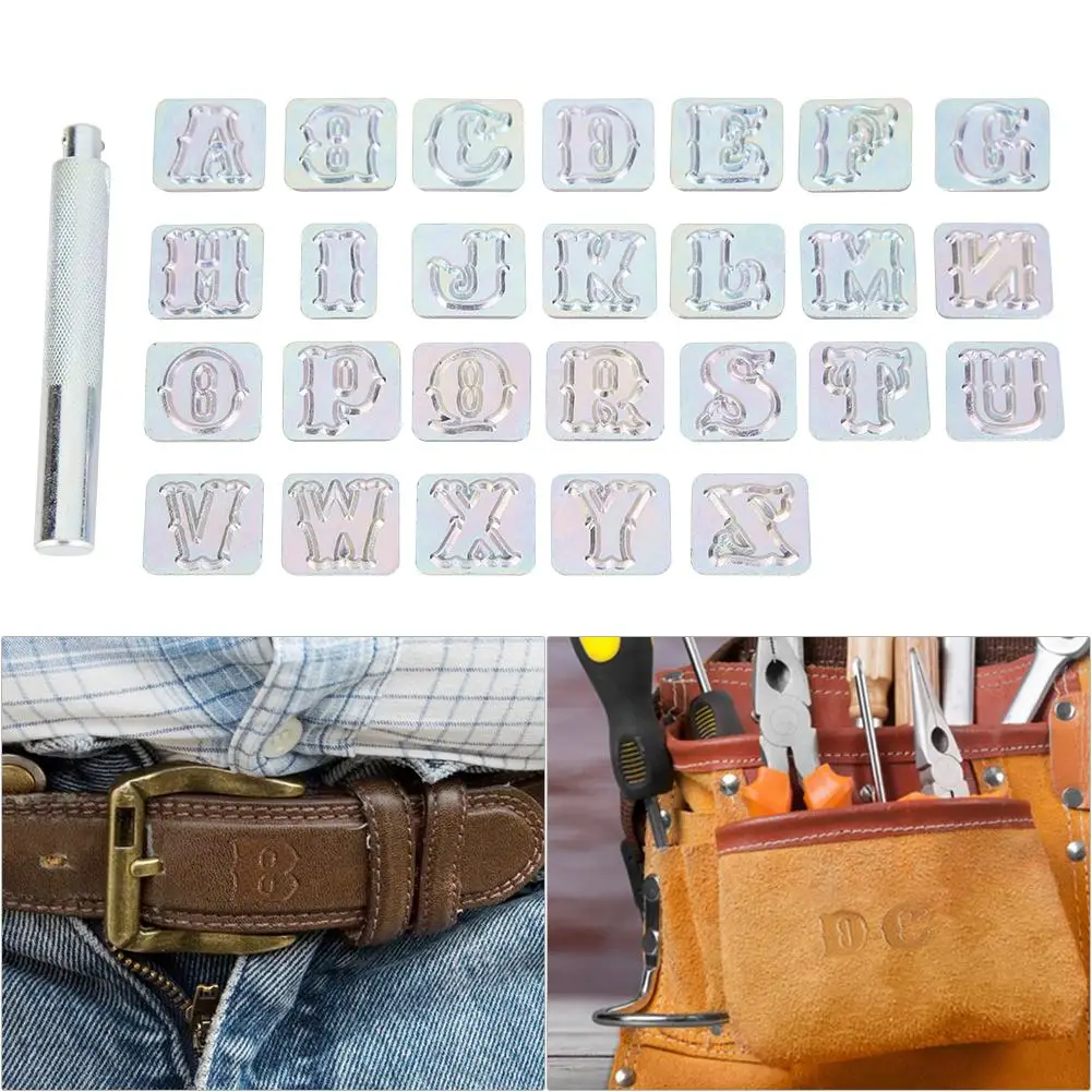 26 шт. буквенные штампы с цифрами из дерева кожи меди штамповки углеродистой стали