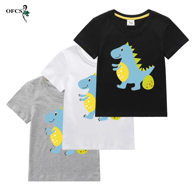

Retail 2-12Years Kids Cartoon Print T-Shirt Baby Boys Clothes Summer Infant Unisex Soft & Comfortable Cotton Short Sleeves Tees