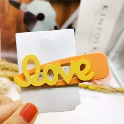 Милые заколки для волос карамельного цвета с надписями Love девочек аксессуары