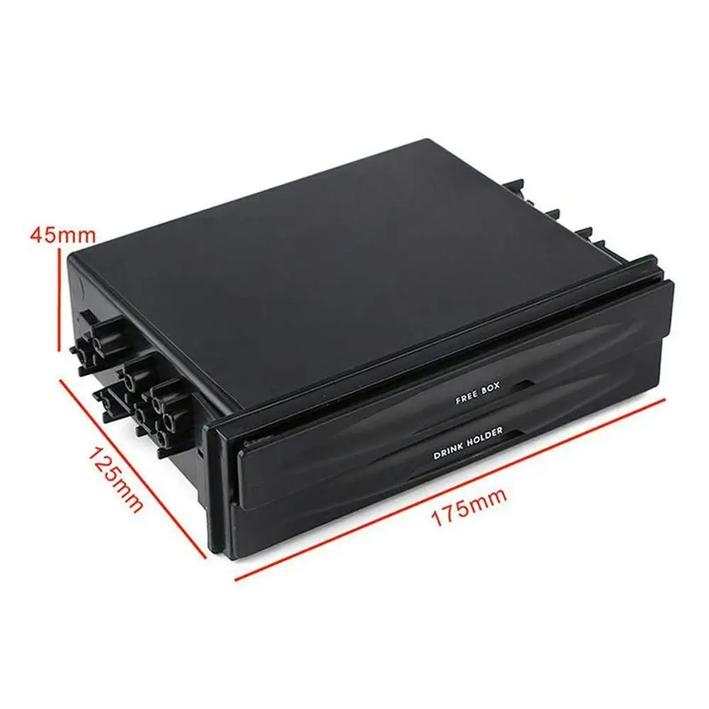 

1pc Universal Car Double Din Radio Pocket Drink Cup Holder Black Tools Car Storage New Storage Organizer Box C5G1