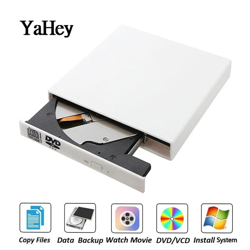YAHEY 2019 портативный USB 2 0 комбо CD RW записывающий компьютер Внешние оптические диски