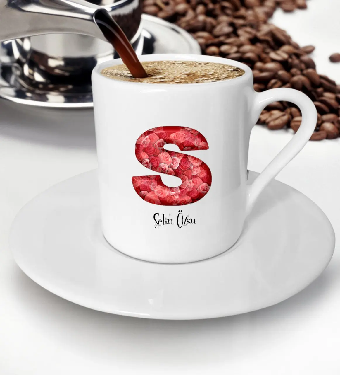 

С персональными буквами дизайн чашка для кофе по-турецки-21