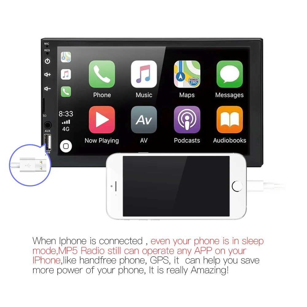 Автомагнитола 2 Din мультимедийный плеер с емкостным сенсорным экраном 7 дюймов