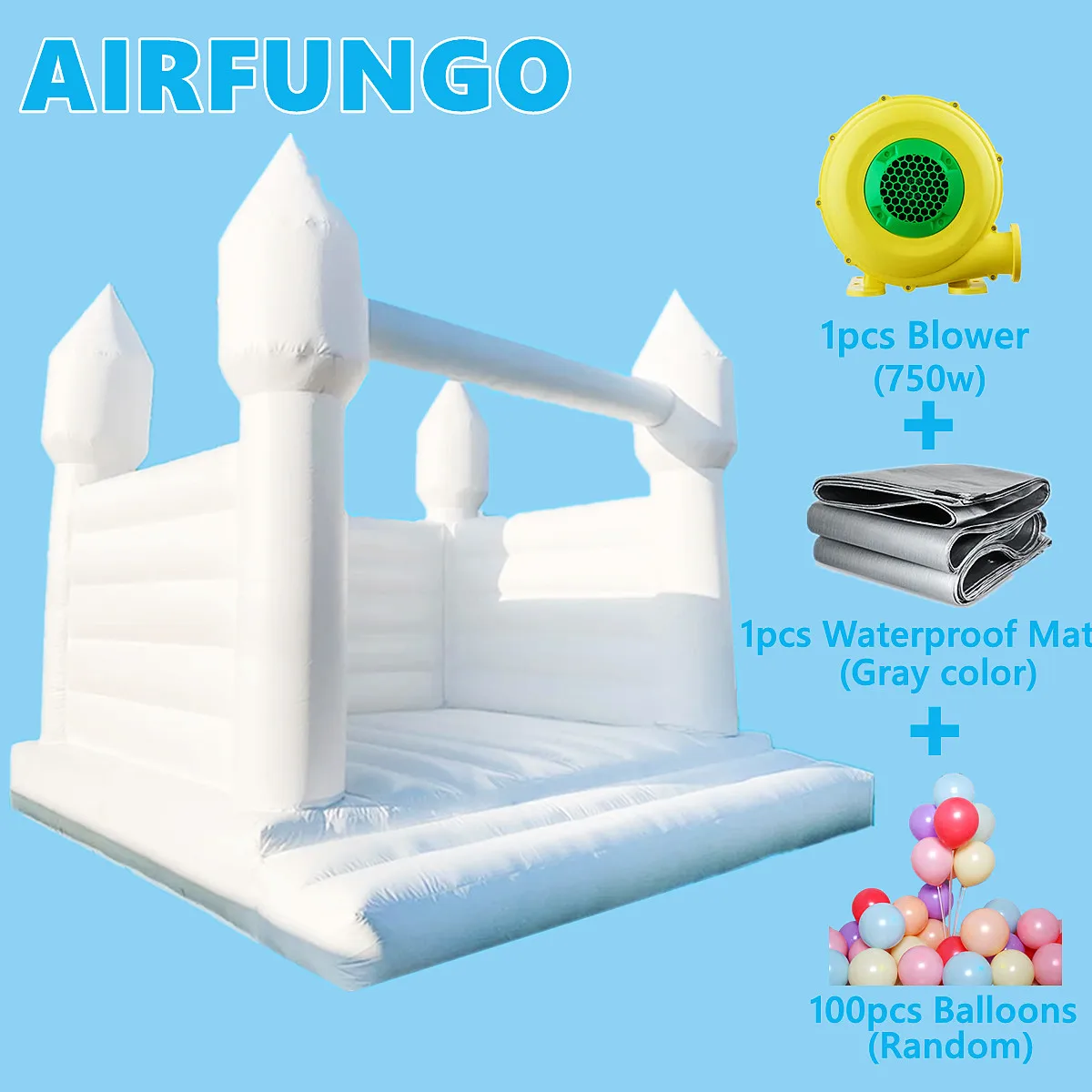 Лидер продаж 4x4 м белый надувной Свадебный батут замок-домик/прыгающая луна