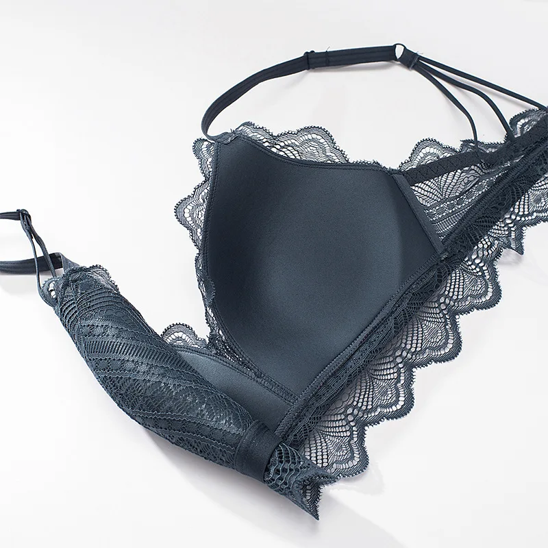 Женское нижнее белье без косточек Wasteheart хлопковое с голубой подкладкой комплект