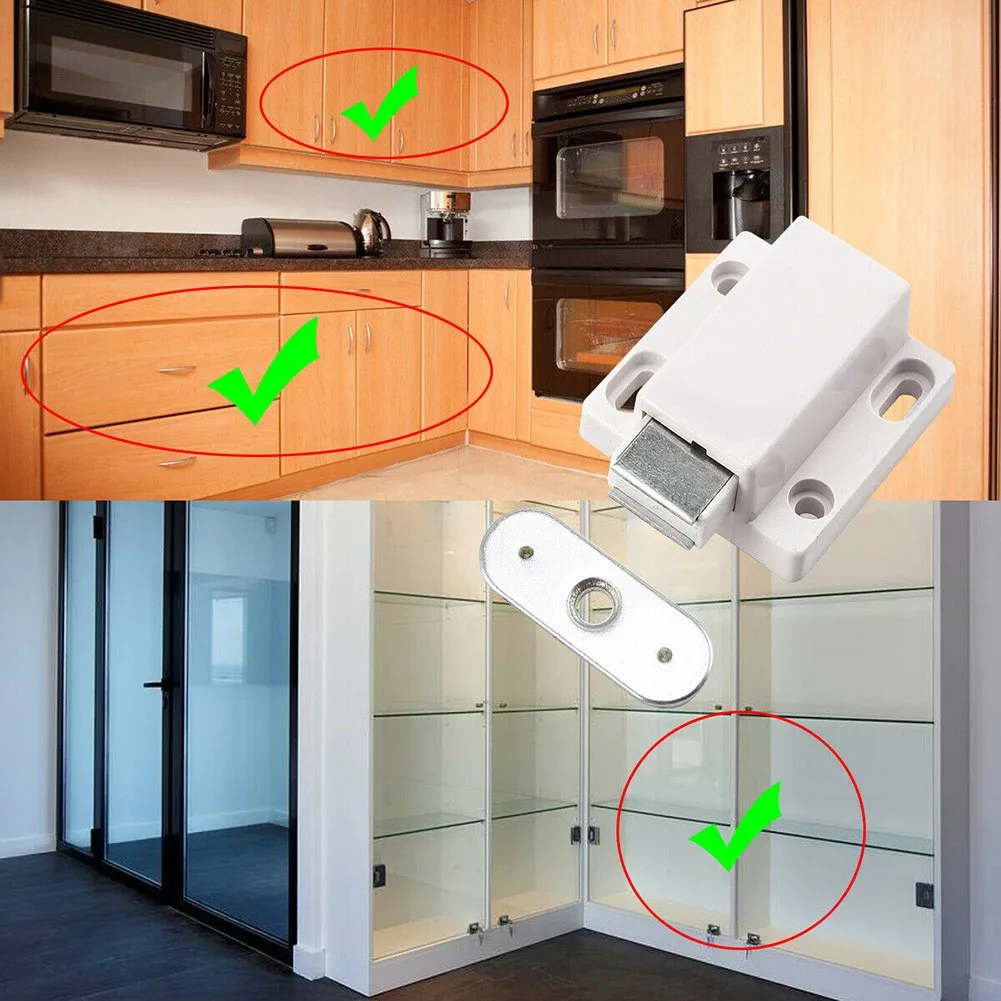 

Kitchen Door Latch Magnetic Pressure Push To Open Set 10 Pcs 10pcs/set