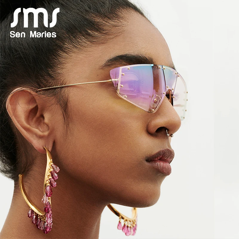 Модные солнцезащитные очки кошачий глаз Для женщин 2019 Роскошные цельнокроеные