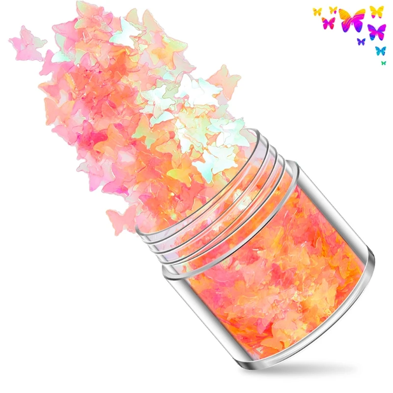 

12 Colors Chunky Glitter Sequins Butterfly Flakes DIY Crafts Nail Art Stickers