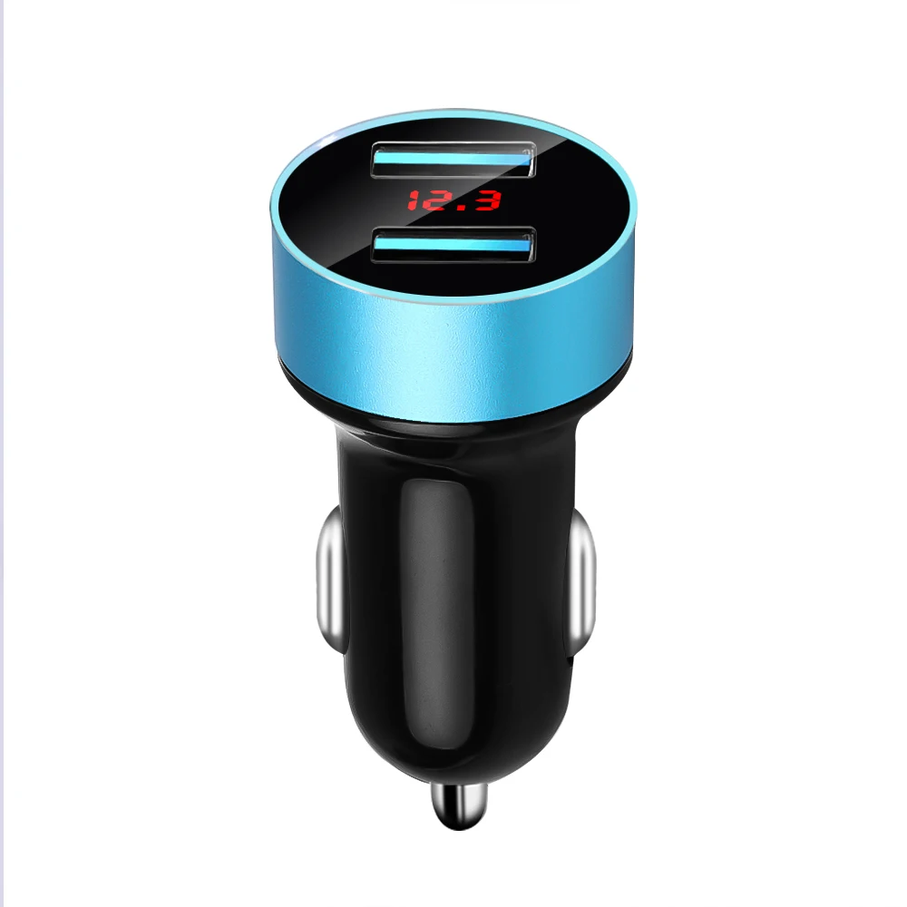 3.1A Blue Универсальный Быстрый двойной Переходник USB для зарядки в машине светодиодный дисплей 5 в 3.1A Авто ABS автомобильное usb-устройство для зарядки телефона для iPhone huawei Z2 - Название цвета: 3.1A Blue