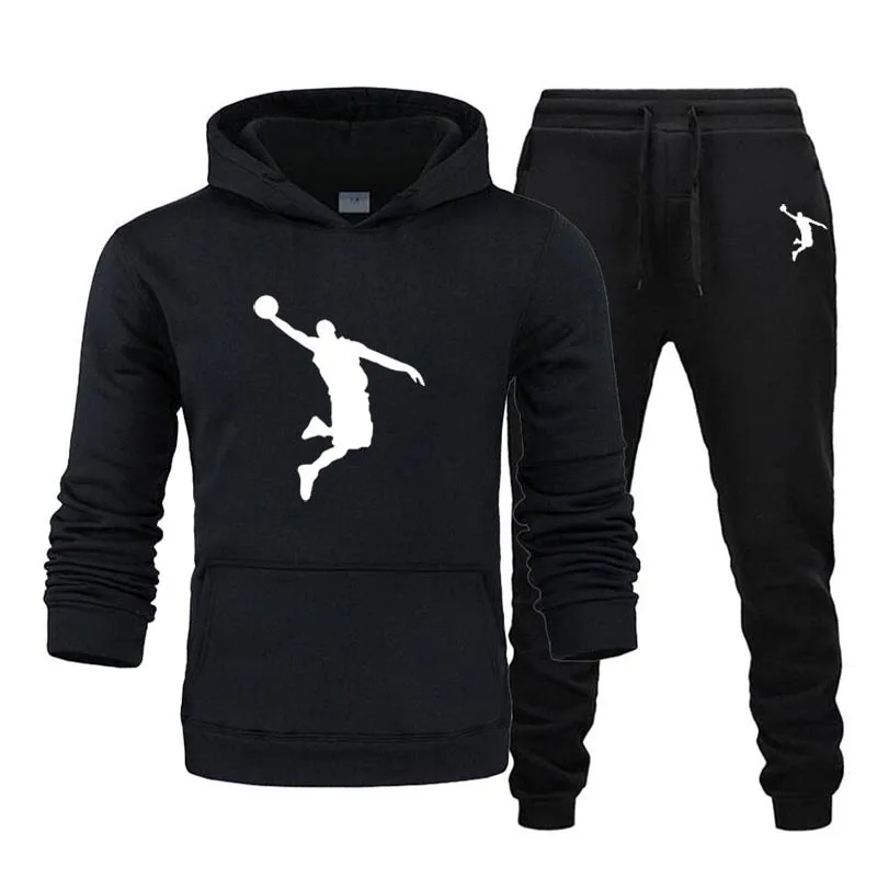 

Mens Suits With Pants Autumn Winter Big Sizes Warm Tracksuit Sportswear Men's Running Sweatsuit Set 3XL Jogger Male Hoodies Coat