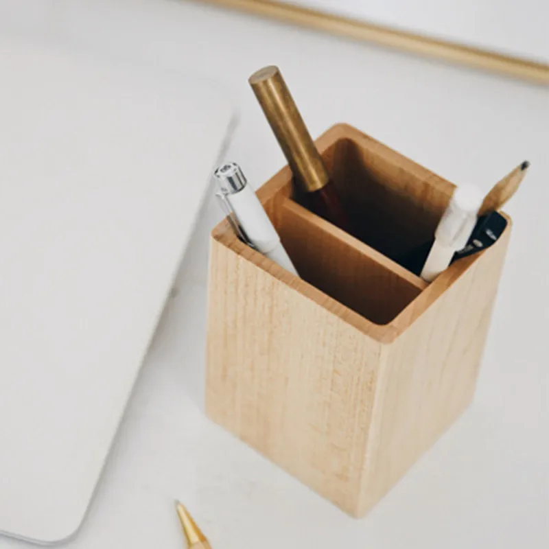 

Solid Wood Storage Box Pen/Cosmetics Holder Japan Style Eco Desk Organizer Remote Controller Box