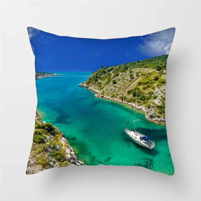 Чехол для подушки Fuwatacchi Snow Mountain средиземноморский пейзаж наволочка декоративных