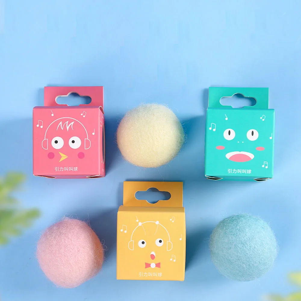 

Cat Toy Pet Squeaky Supplies Fidget Bouncy Ball Of Wool Toys Bell Balls Mascotas 고양이 Cat Accessories Interactive Pet Supplies