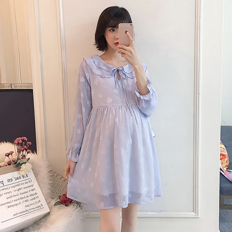 Для беременных женщин милая длинная Свободная шифоновая блуза двухслойная Питер