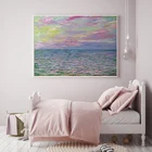 Картина маслом на холсте Клод Моне, закат, морской пейзаж, абстрактный пейзаж, Настенная картина для гостиной, домашний декор