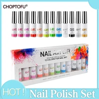 soak off uvled nail art gel kit long lasting healthy nail polish 12 colors ink color nail gel diy unique style nail art design