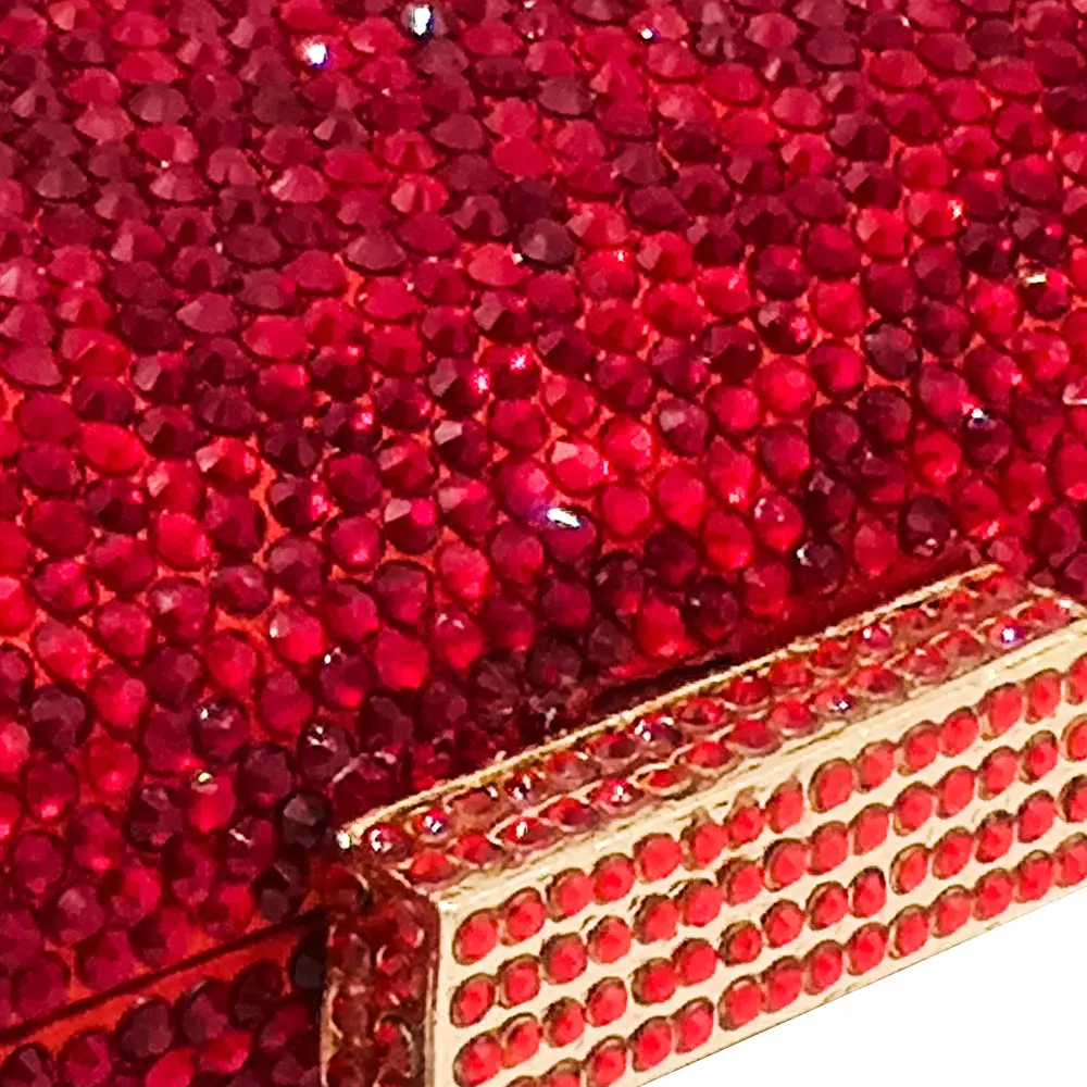 Женский Блестящий клатч с двумя цветами Красного рубина вечерняя сумочка