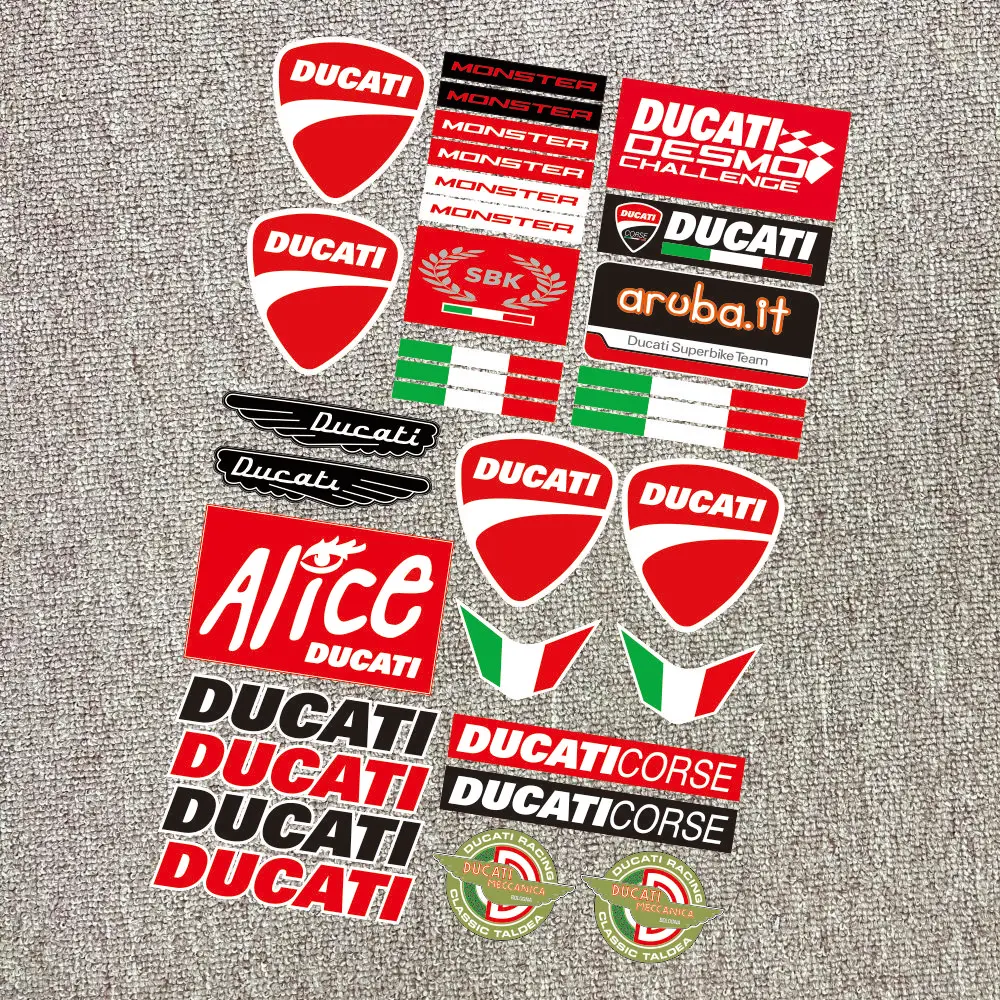 Светоотражающие наклейки на шлем Мотокросс с итальянским флагом для Ducati логотип