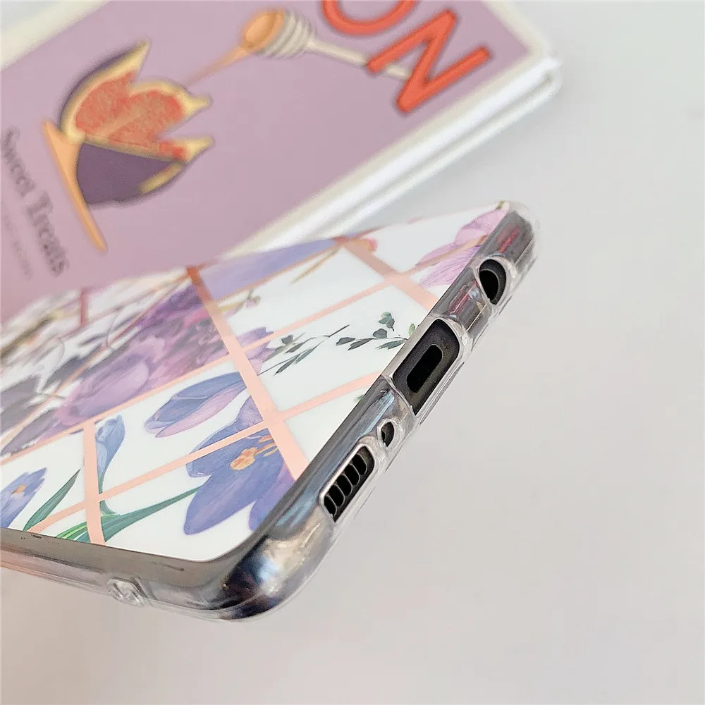 Гальванизированный геометрический чехол для телефона Samsung Galaxy S8 S9 S10 Plus Note 8 9 10 A10
