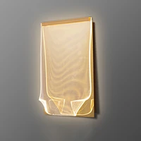 nordic luxury golden luster wall lamp for bedroom bedsides minimalist acrylic wall lights corridor hotel decor indoor lighting