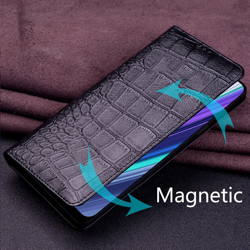 

Luxury Genuine Cow Leather Flip Case For Realme Narzo 20 Pro 30A 20A Flip Cover Handmake Leather Protective Case