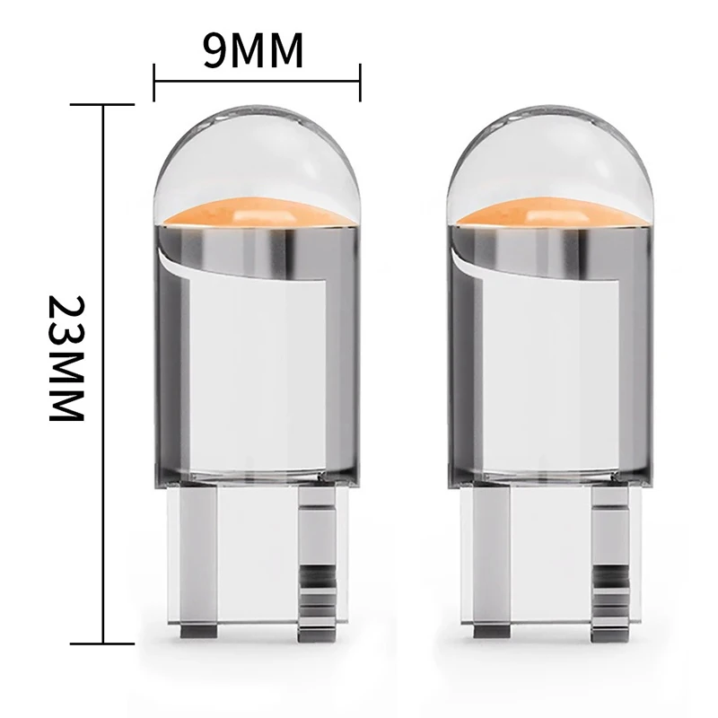 

10pcs W5W T10 Glass Housing COB LED Car Bulb White License Plate Lamp Dome Light Car Lights