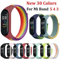 for mi band 5 4 3 smart watch nylon strap for xiaomi mi band 3 4 5 watch band silicone bracelet sport wristband breathable brace