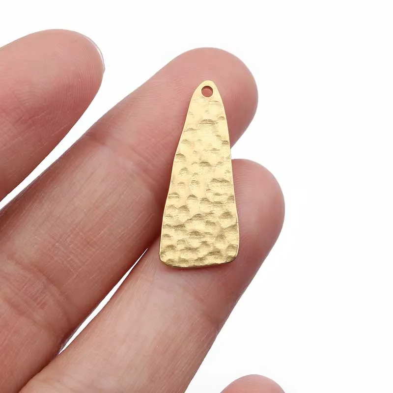40pcs/lot Raw Brass Waterdrop Charms Embossing Triangle Pendant For DIY Jewelry Earrings Bracelet Handmade Making Craft Supplies - купить по