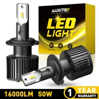 2pcs auxito led car headlight bulbs h4 9003 hi lo beam headlamp h1 h11 h8 hb4 hb3 9005 turbo led lamp h7 6000k white 16000lm 50w