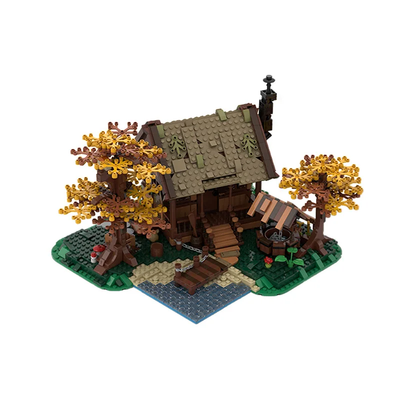 

MOC Family Cottage Building Blocks Architecture Villa Tree House Bricks Idea Assemble Home Hut Toys For Children Birthday Gifts