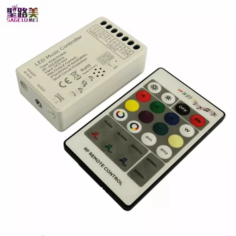 DC12V 24V аудио звуковые 3 канала * 4A 12A RF 433 92 МГц Беспроводной дистанционного 18Key RGB