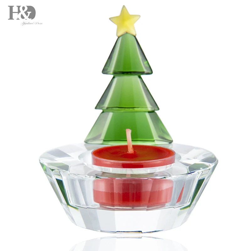 Волшебная зеленая Рождественская елка H &amp D Хрустальная статуэтка подсвечник