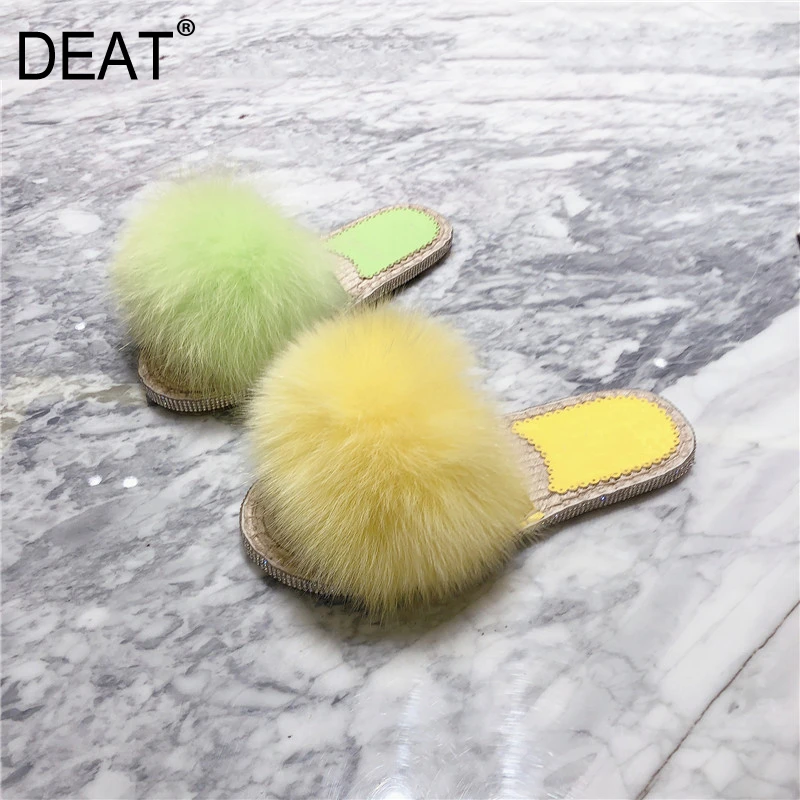 [DEAT] Новинка 2020 года Сезон весна лето Закрытые шлепанцы на плоской подошве с