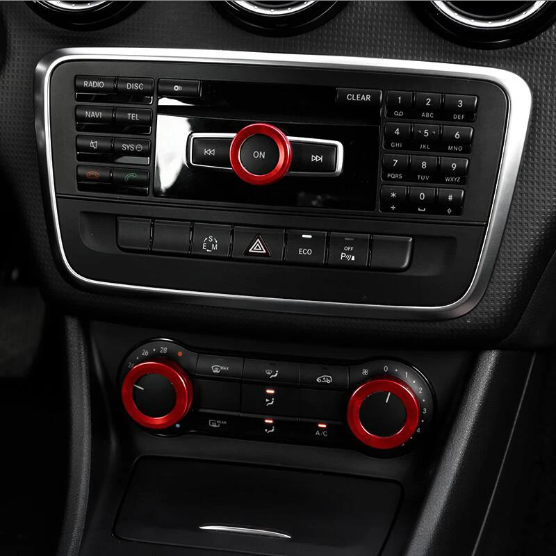 

Car styling Air Conditioning heat control Switch AC Knobs Circle Trim sticker For Mercedes Benz A B E Class GLK GLA CLA GLE ML