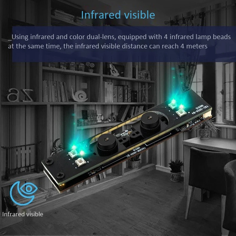 

USB Drive-Free Webcam Module 1080P Ultra-Clear Binocular Camera Module with Face Recognition 2MP