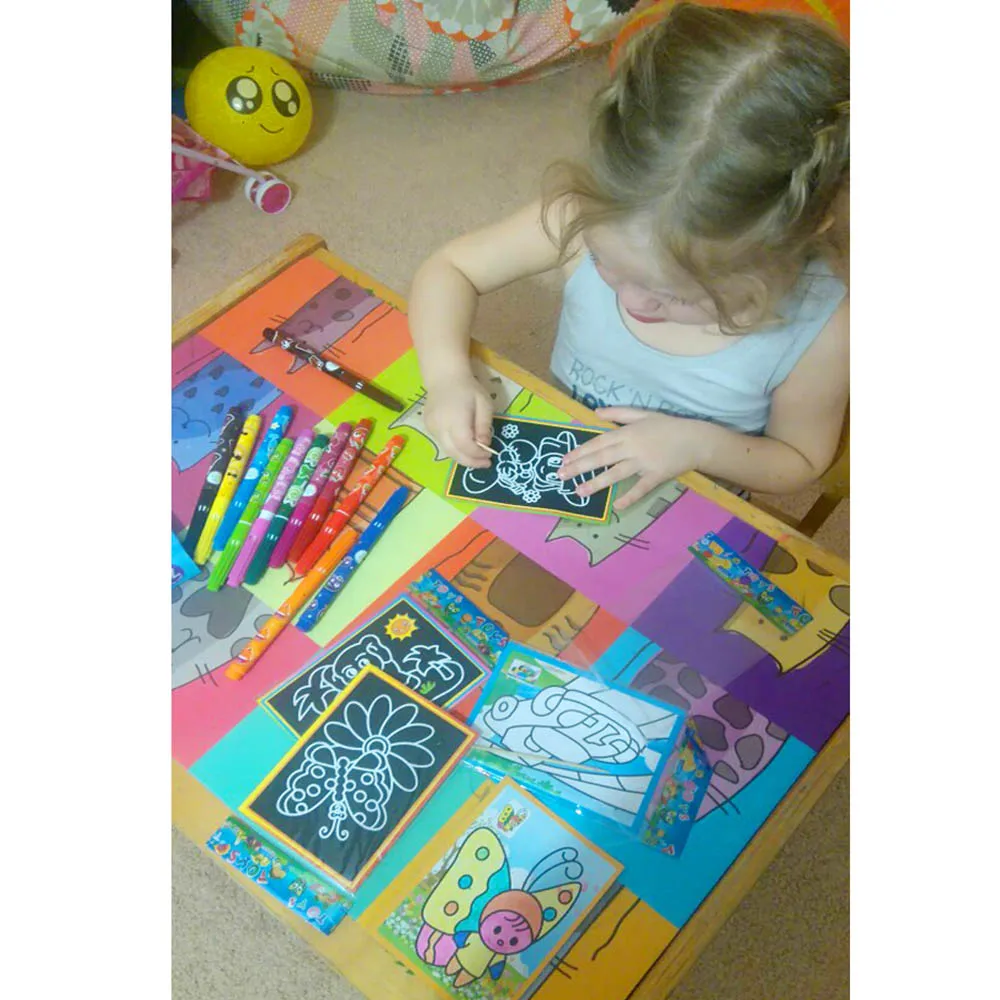 1 шт. 13*9 5 см волшебная цветная бумага для скретч Арта цветные ing карты доступные с