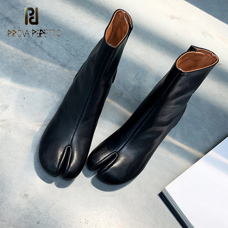 

Prova Perfetto Split-toe Short Boots Women 2020 Autumn Winter Thick Heel Mid-heel Trotters Shoes Versatile Fashion Trendy Boots